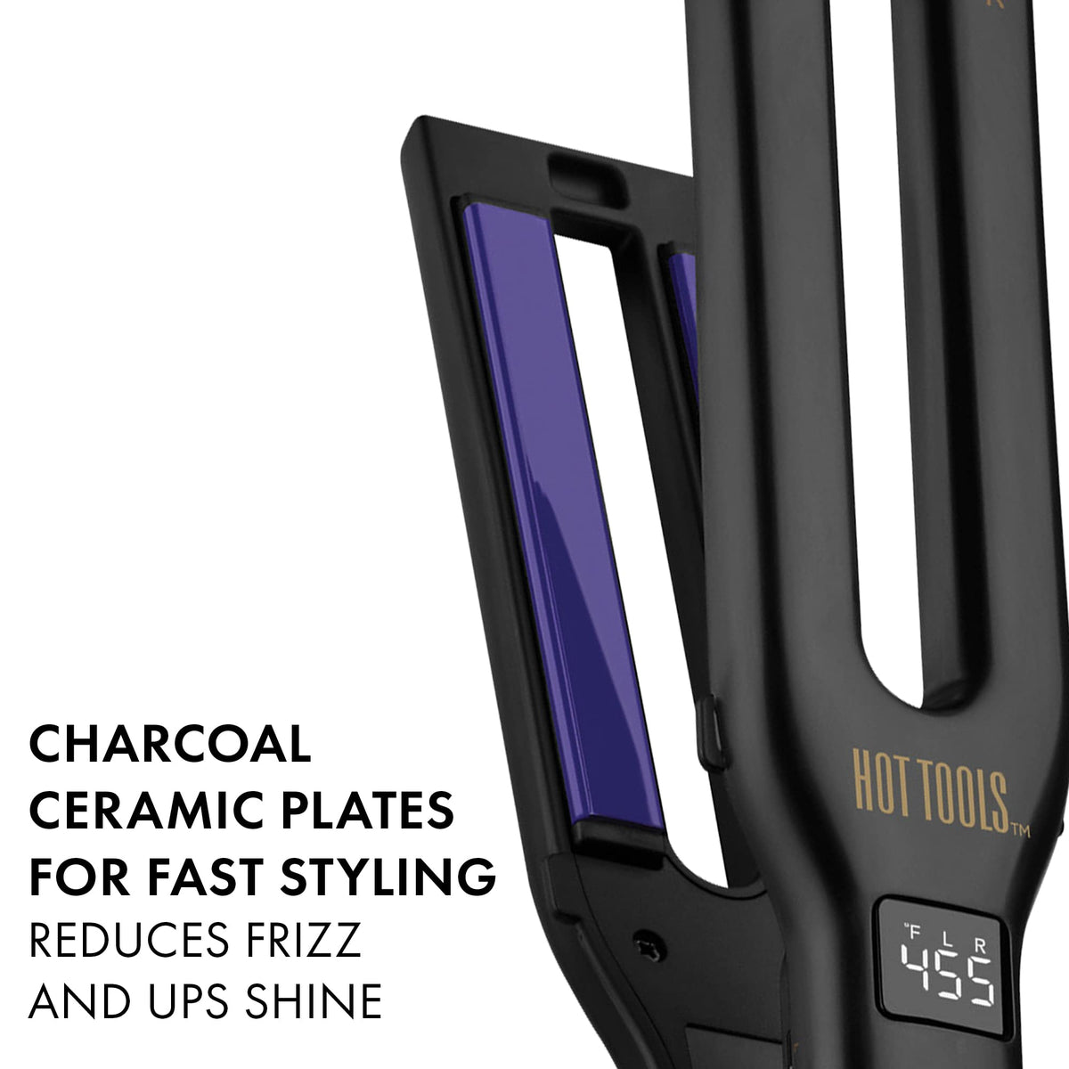 Hot Tools Pro Signature Dual Plate Flat Iron temperature display enables precise heat customization