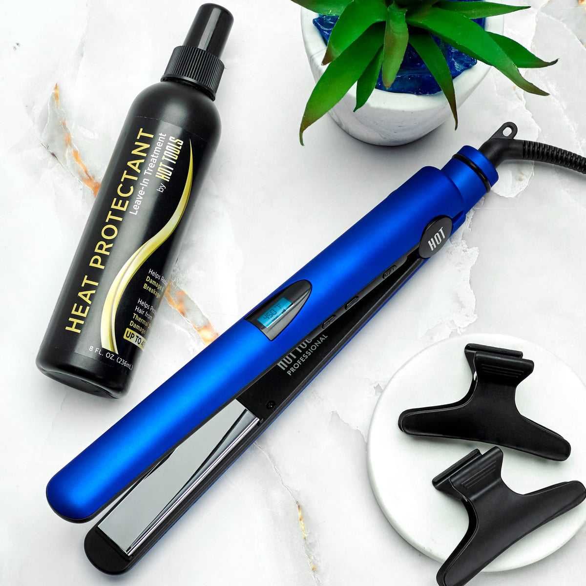 Hot Tools Radiant Blue soft touch handle offers comfortable grip during styling