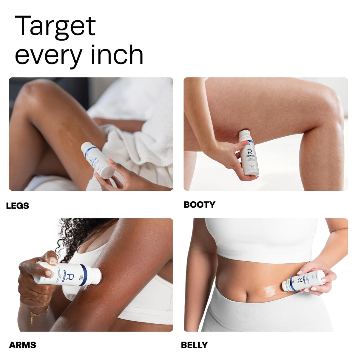 Hot Vita Retinol Toner Roll-On on hips for targeted care