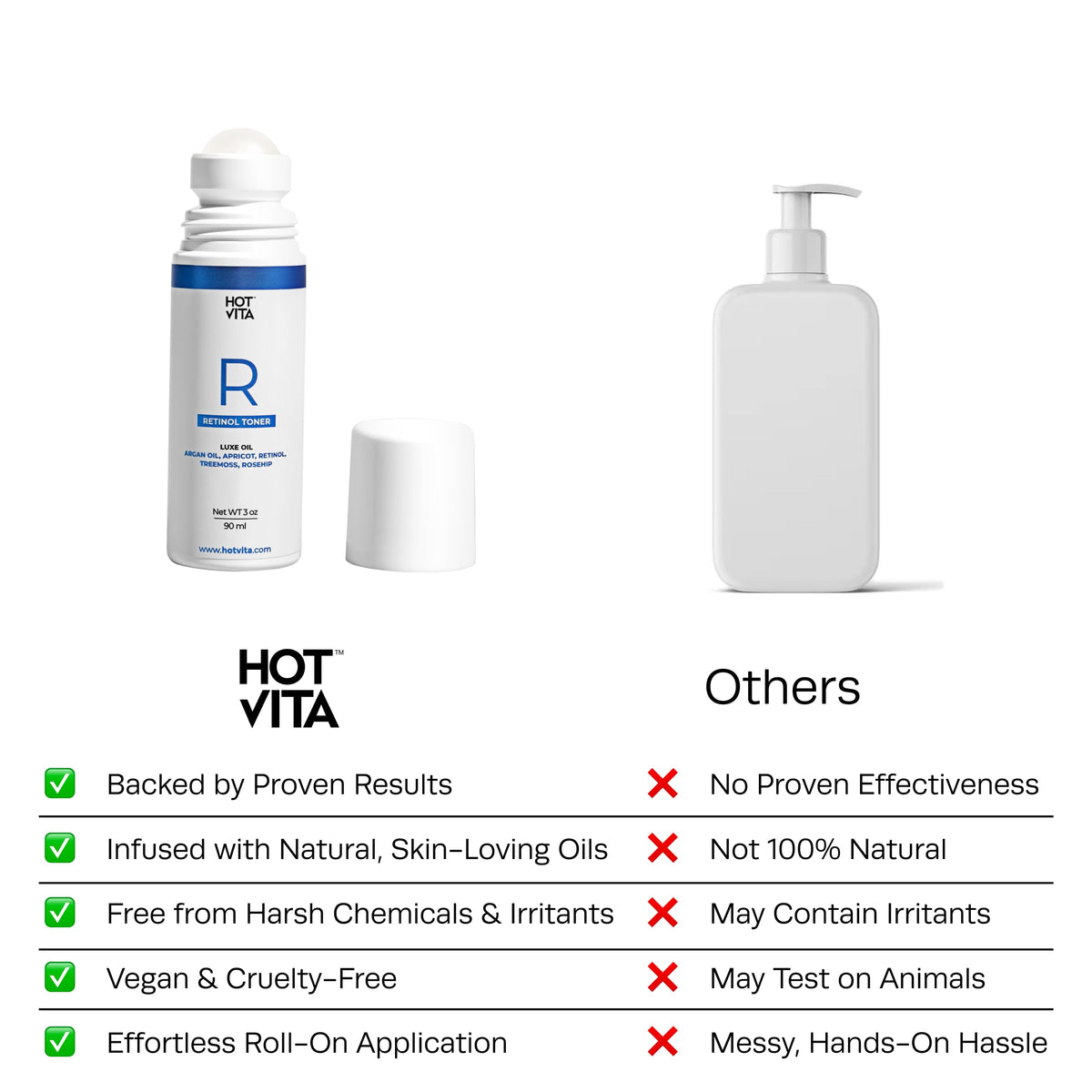 Hot Vita lightweight body oil texture illustration