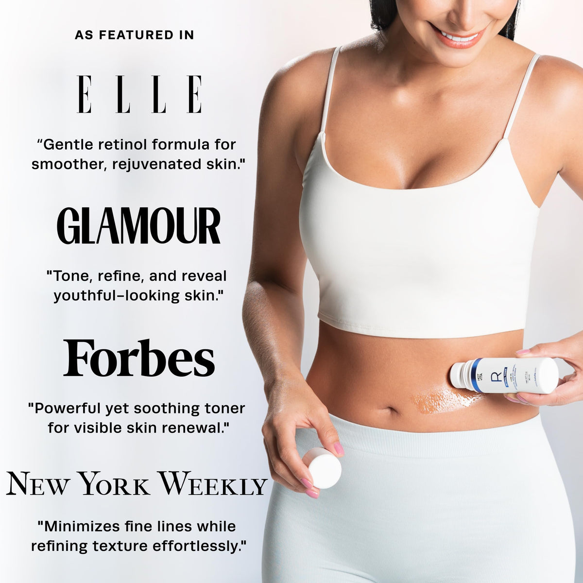 Hot Vita Retinol Roll-On on legs for even texture