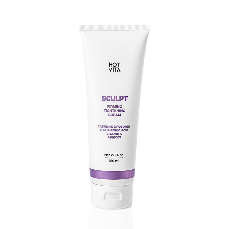 Hot Vita Sculpt Gel applied to thigh for smoother, more toned-looking skin