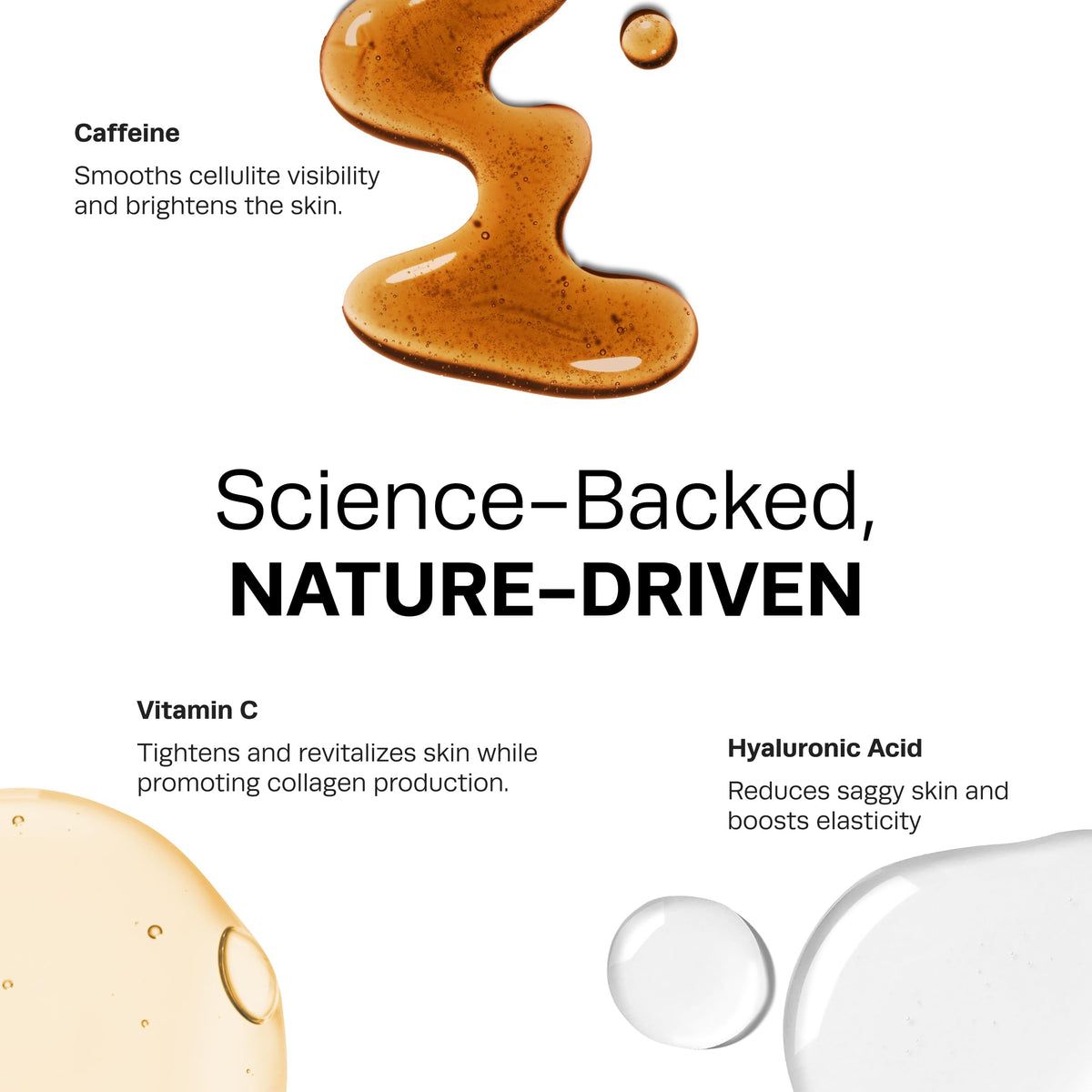 Hot Vita Sculpt Gel bottle highlights hyaluronic acid and vitamin C ingredients