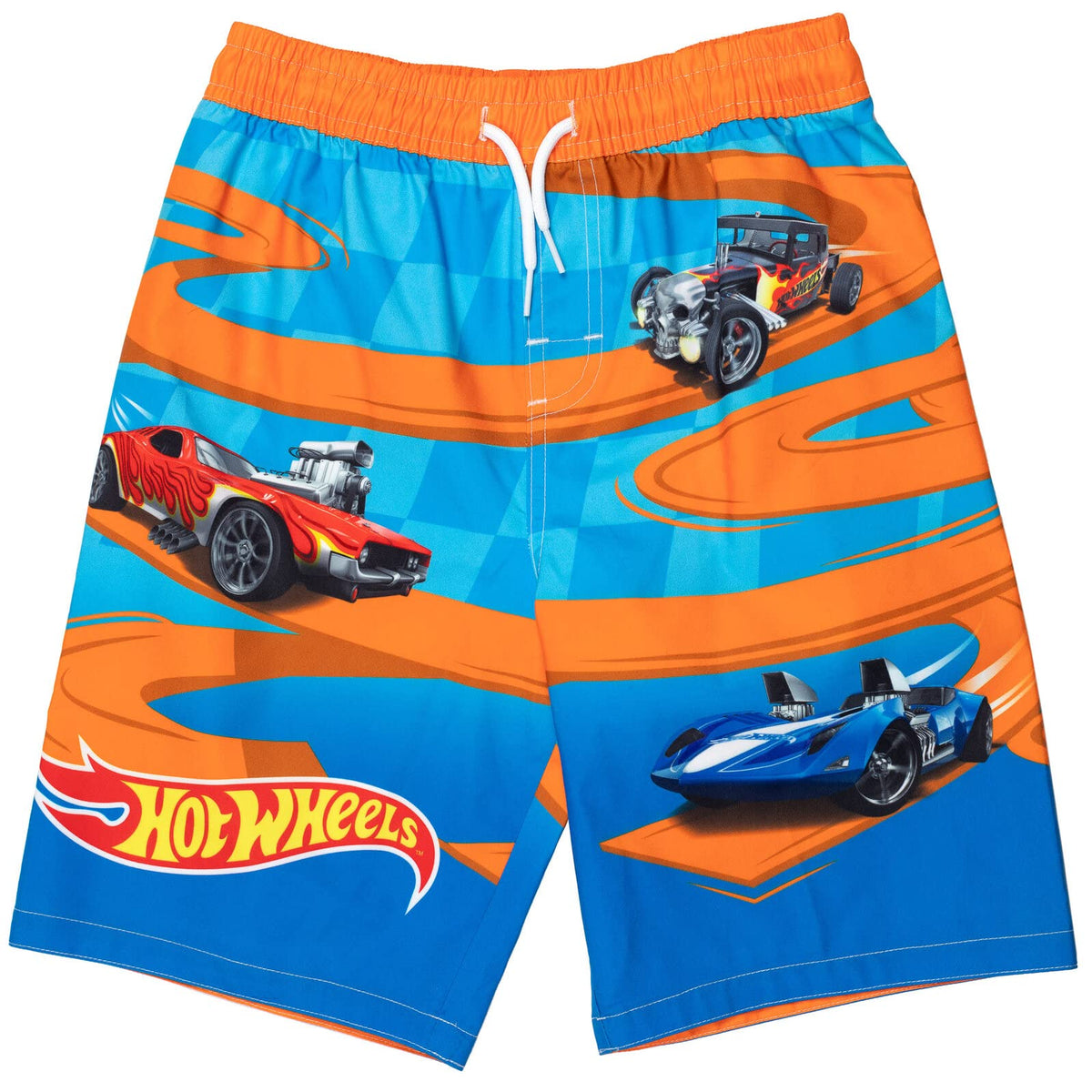 Hot Wheels mesh-lined swim shorts for breathable comfort.