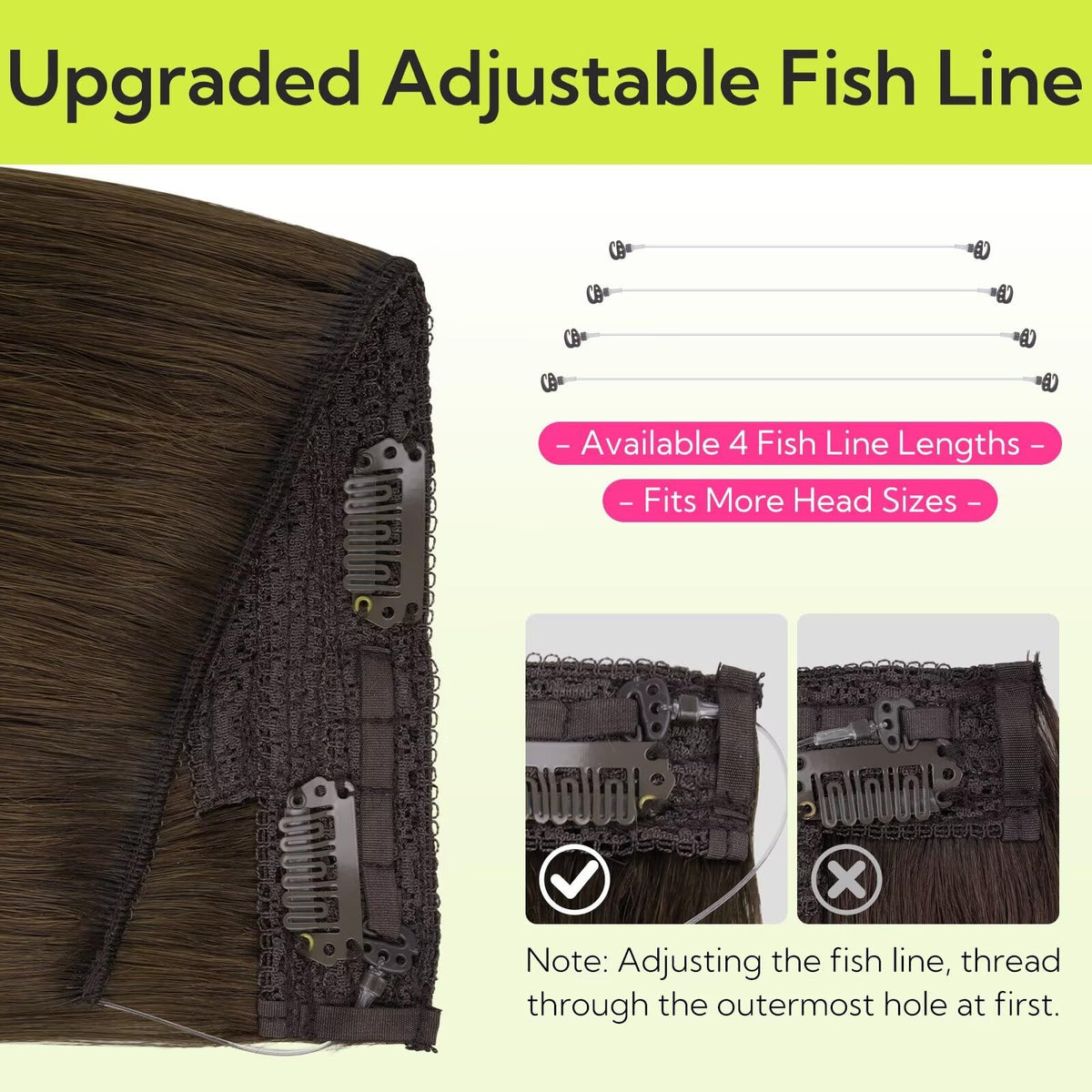 Hotbanana wire extensions with clip system ready for quick, secure wear.