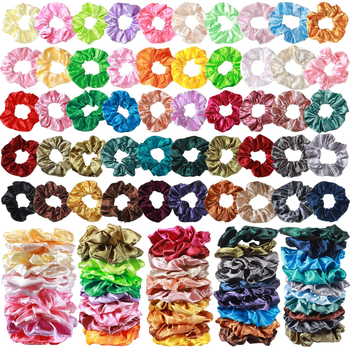 Hoteam satin hair scrunchies bulk for versatile ponytails and styles