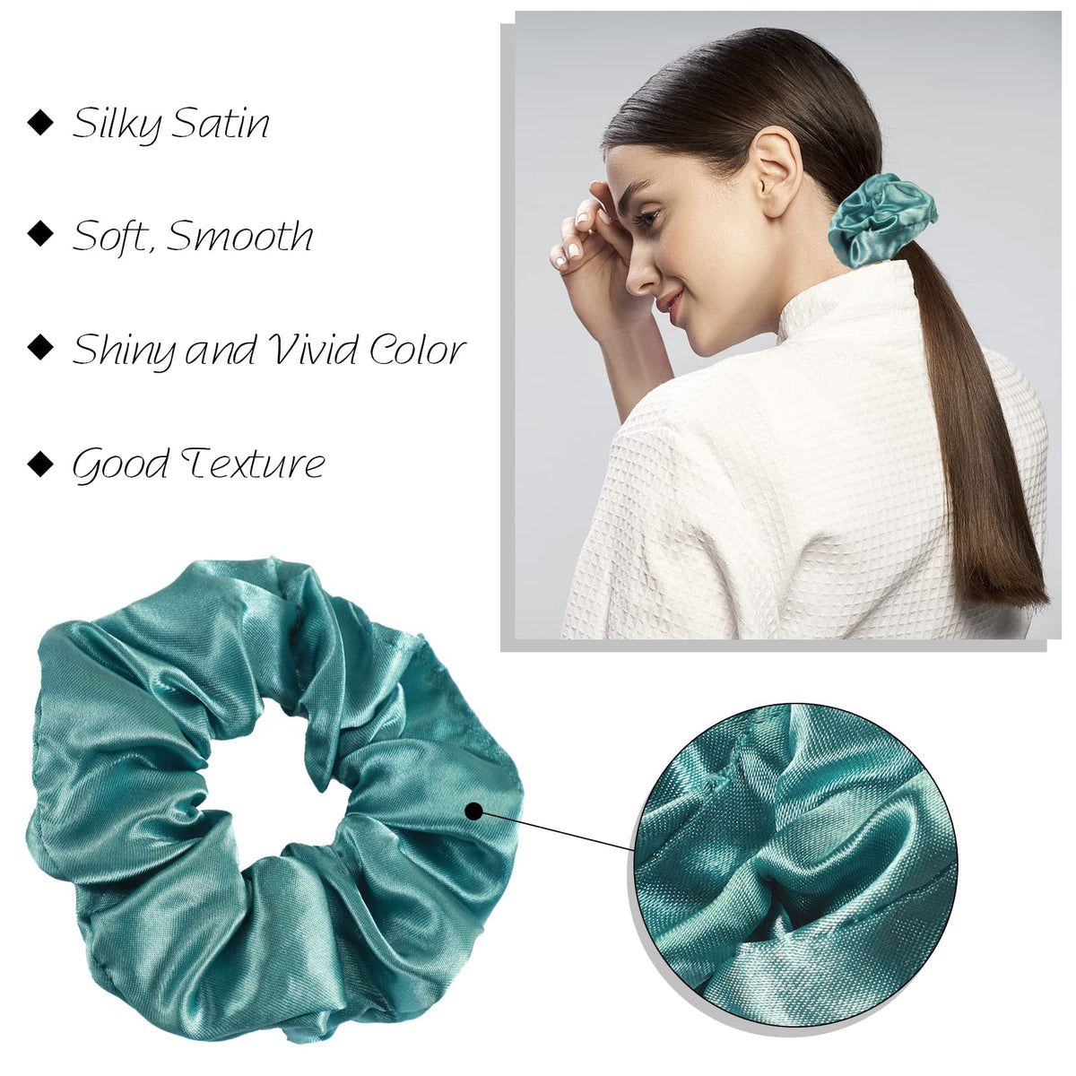 Hoteam 52-color satin hair ties collection enhances daily outfits