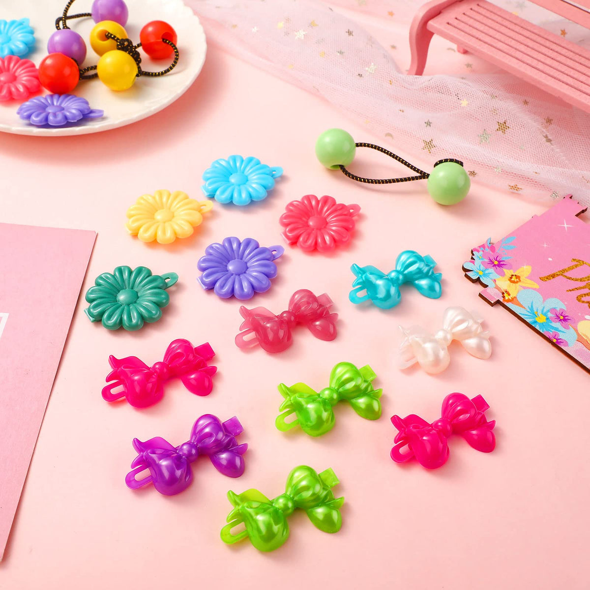 Hoteam baby girl hair accessories set for playful looks.