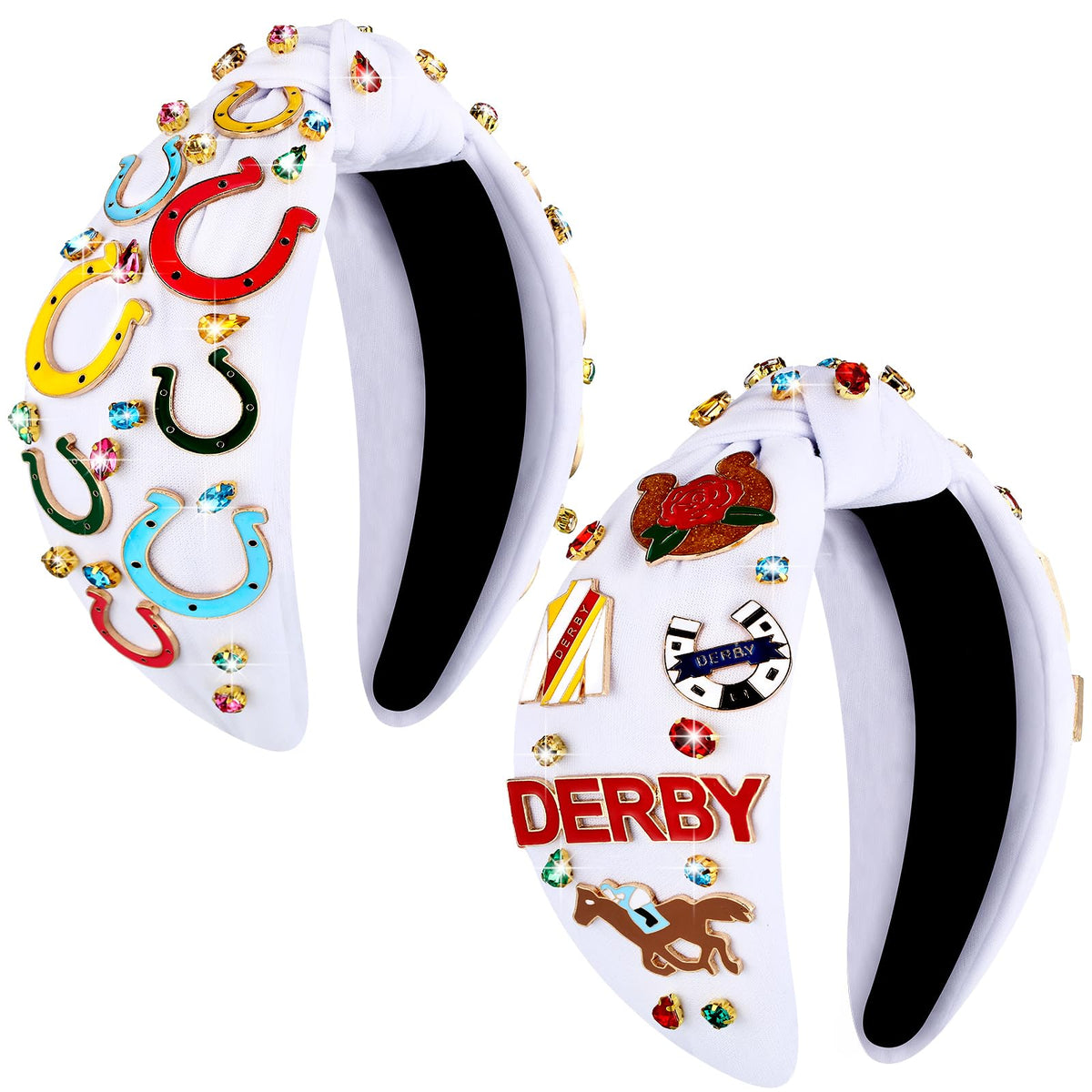 Two-piece Hoteam Derby headband set with comfortable elastic wear for race days.