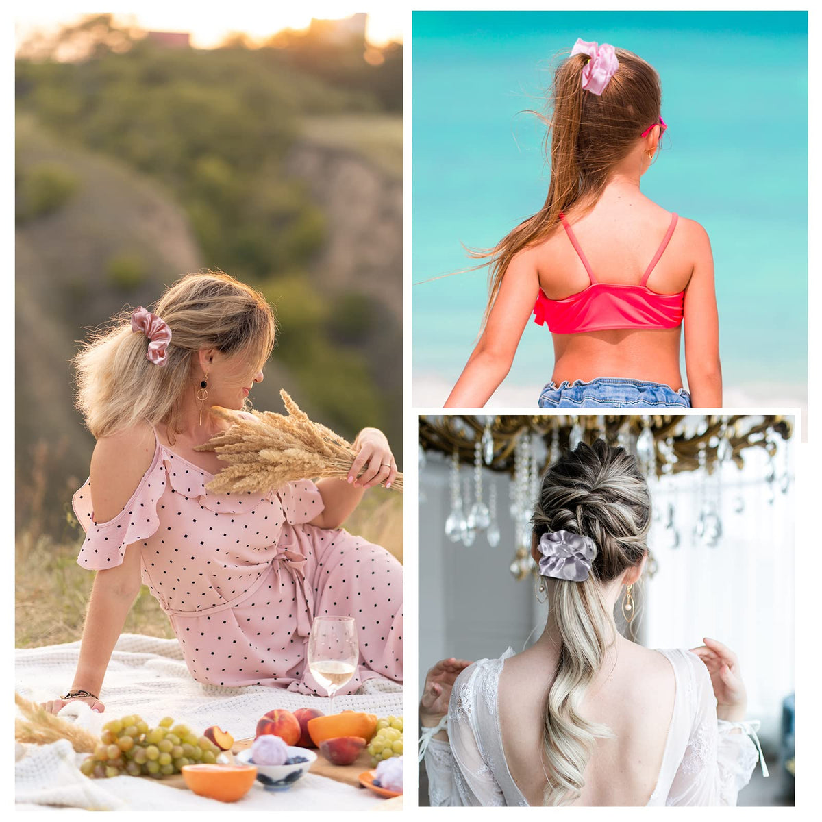 Hoteam easy-care satin scrunchies stay color-rich after washes