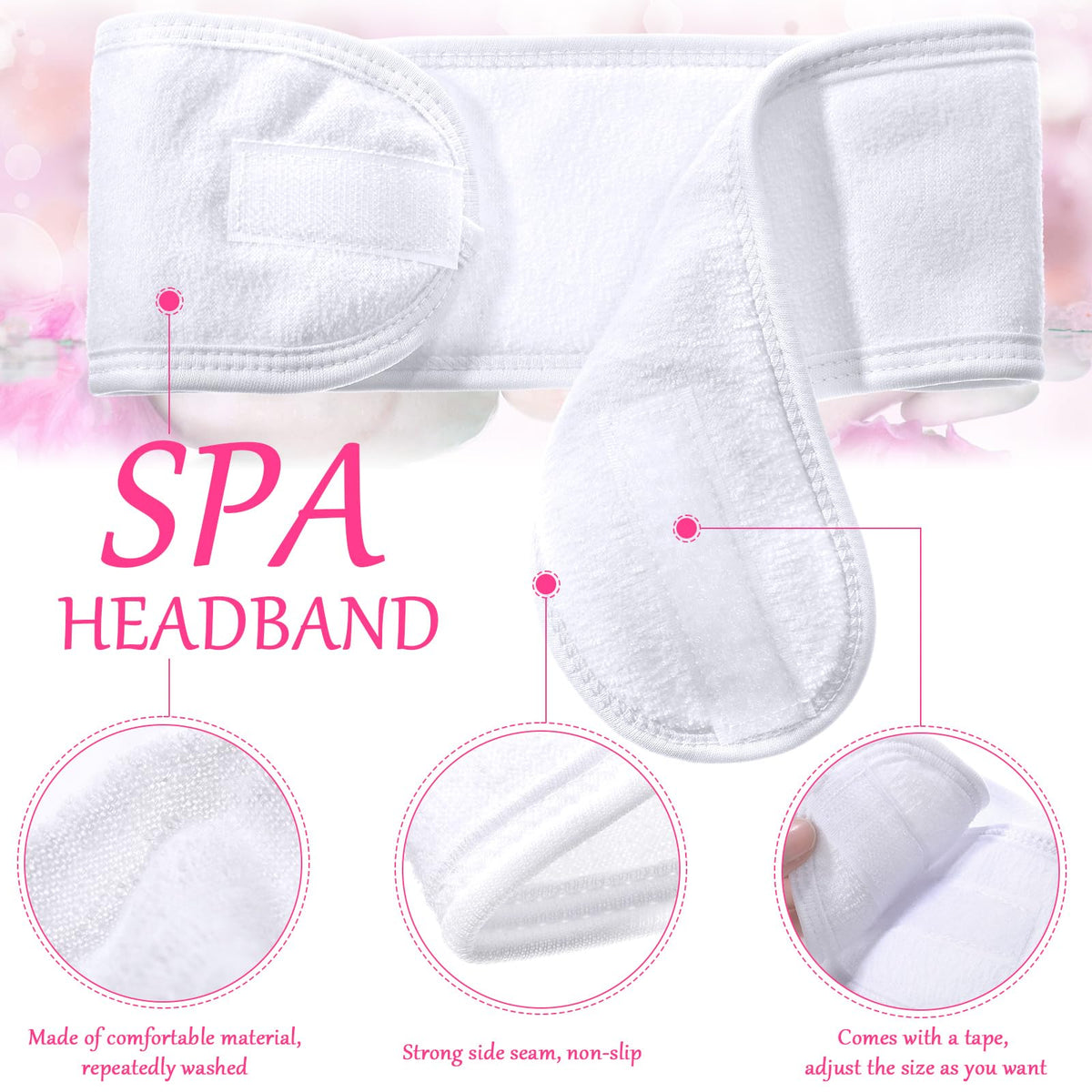 Hoteam face wash headband wraps to prevent drips.