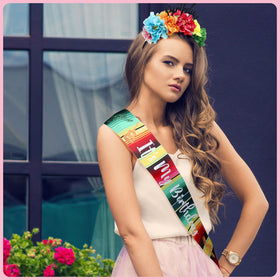 Hoteam included pins secure the sash for all-day wear