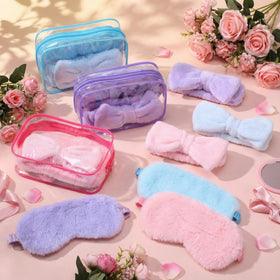 Hoteam clear cosmetic bag pink: easy storage for skincare and makeup