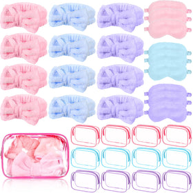 Hoteam sleepover headband pink: soft coral velvet for comfortable spa at home