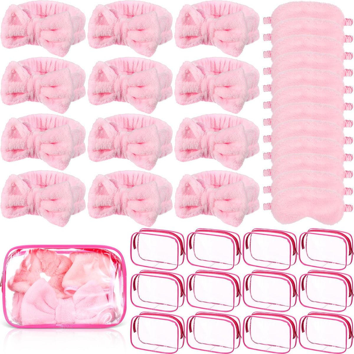 Hoteam sleepover spa headbands in soft coral velvet for comfortable hairstyles during skincare sessions