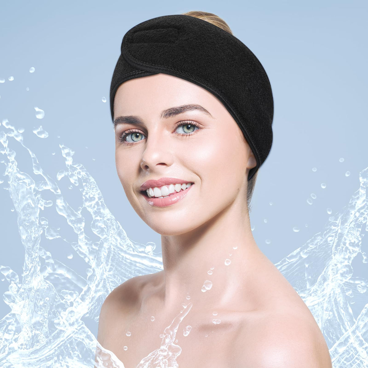 Hoteam spa headband washable soft touch comfortable for cleansing routines.
