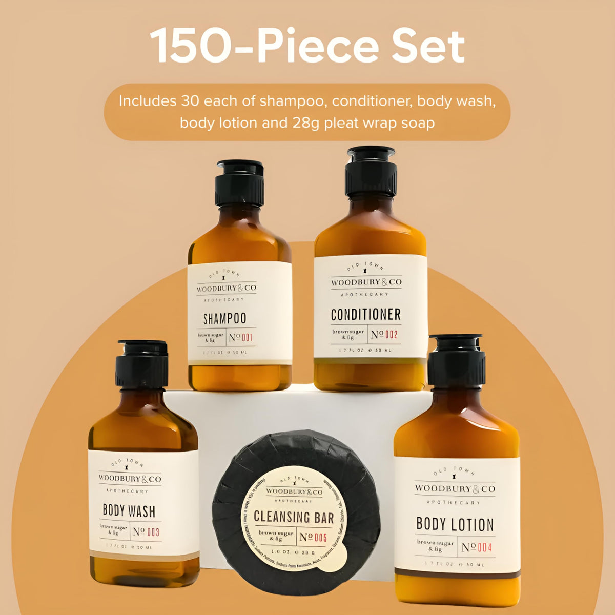 Woodbury Co travel size conditioner tube ideal for Airbnb stays and easy conditioning.