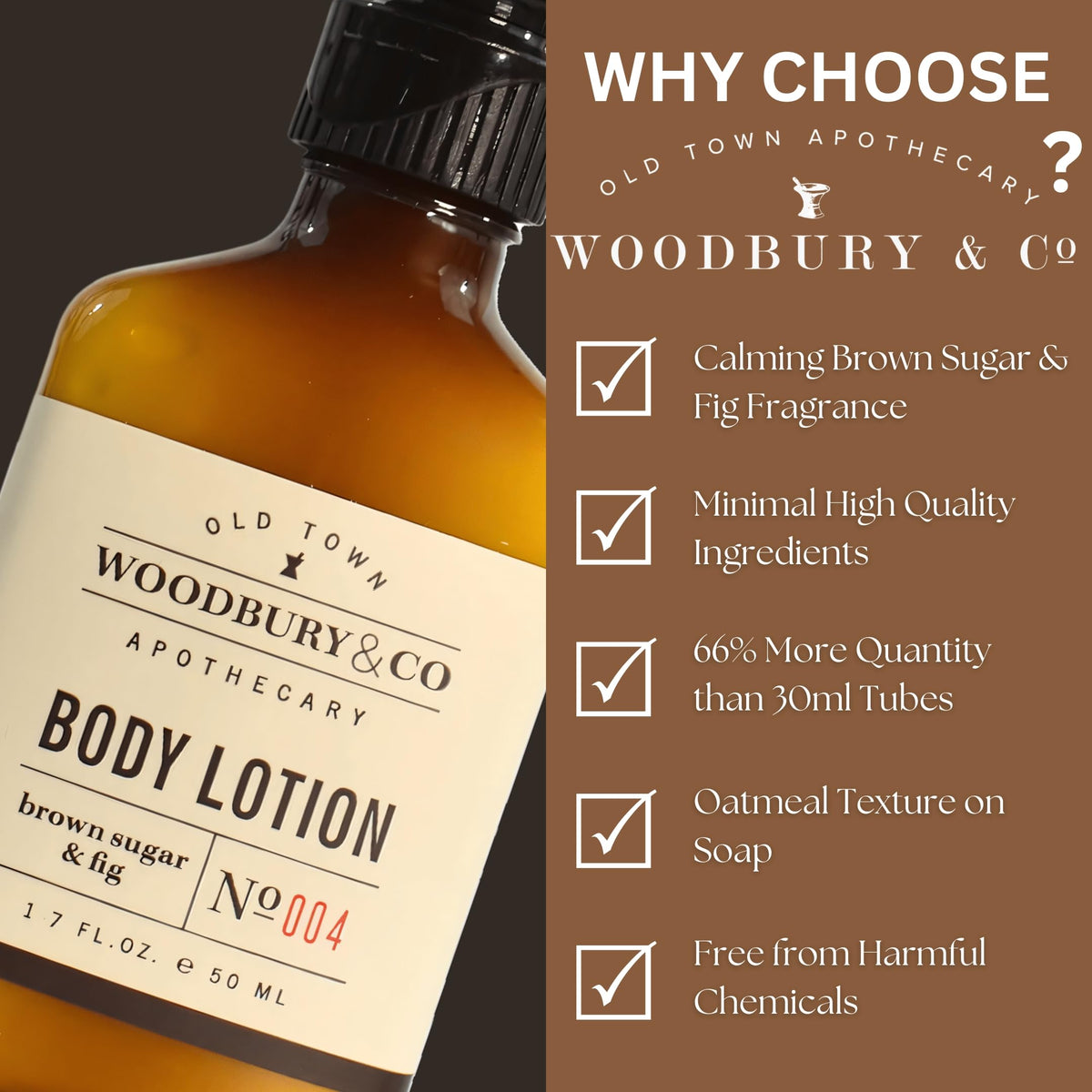 Woodbury Co travel size lotion tube provides lightweight moisture for guests.