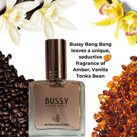 Hot Flowers Bussy Bang Bang packaging emphasizes alcohol-free, dermatologist-tested care.