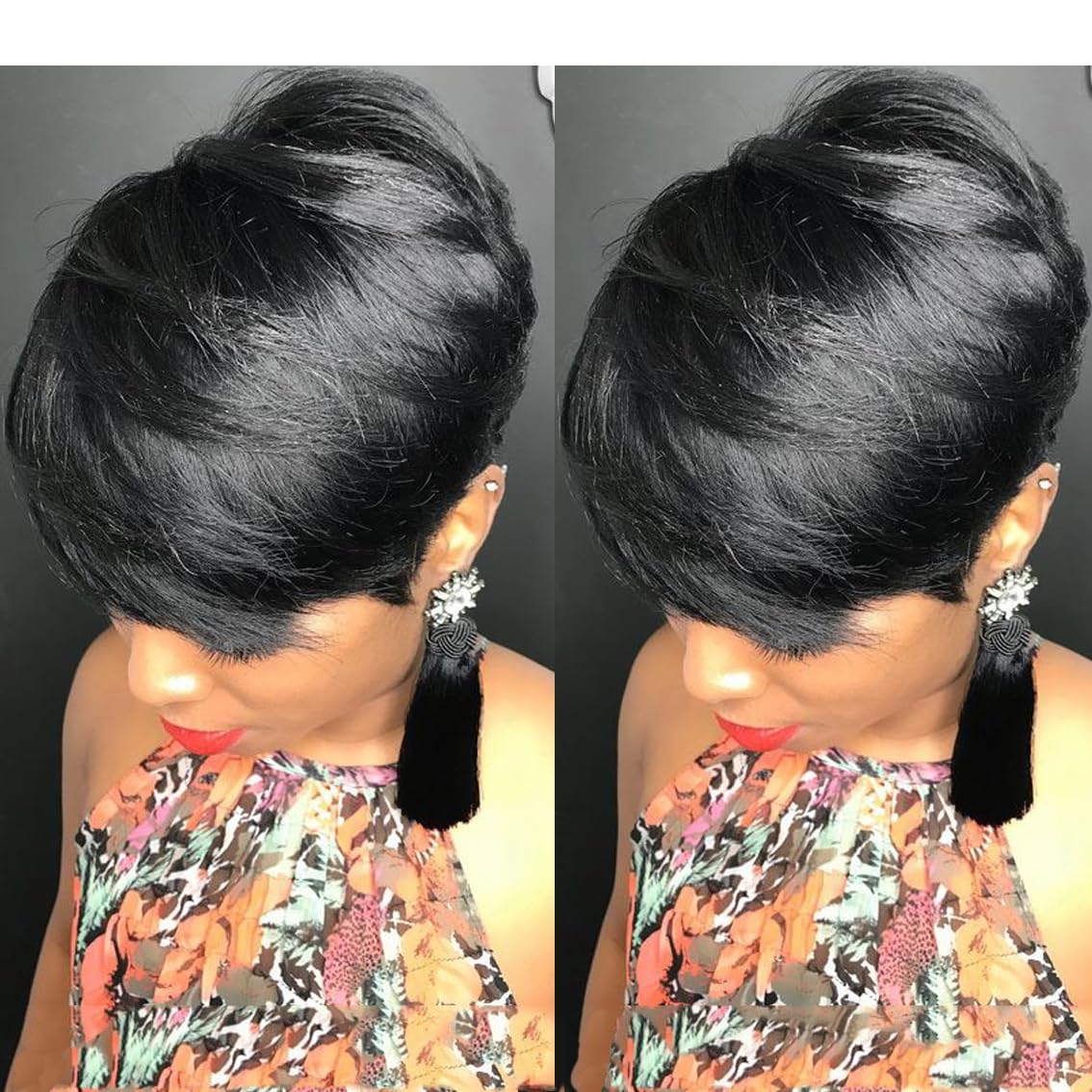 HOTKIS Pixie Cut Wig back view reveals a compact silhouette.
