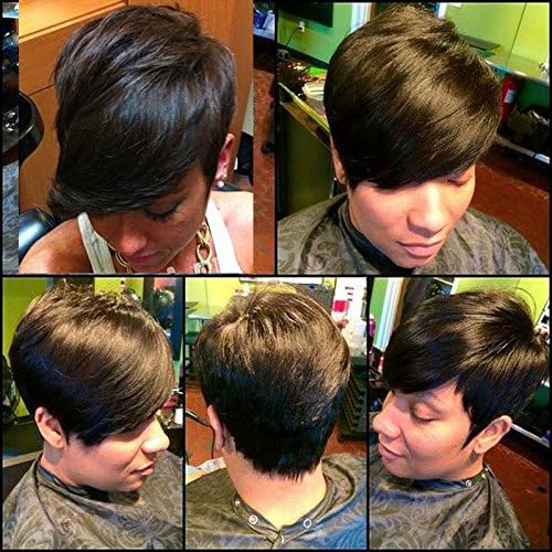 HOTKIS Pixie Cut Wig close-up texture demonstrates smooth, low-shed human hair.