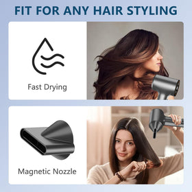 HOTLIFE hair dryer with magnetic nozzles that rotate 360 degrees