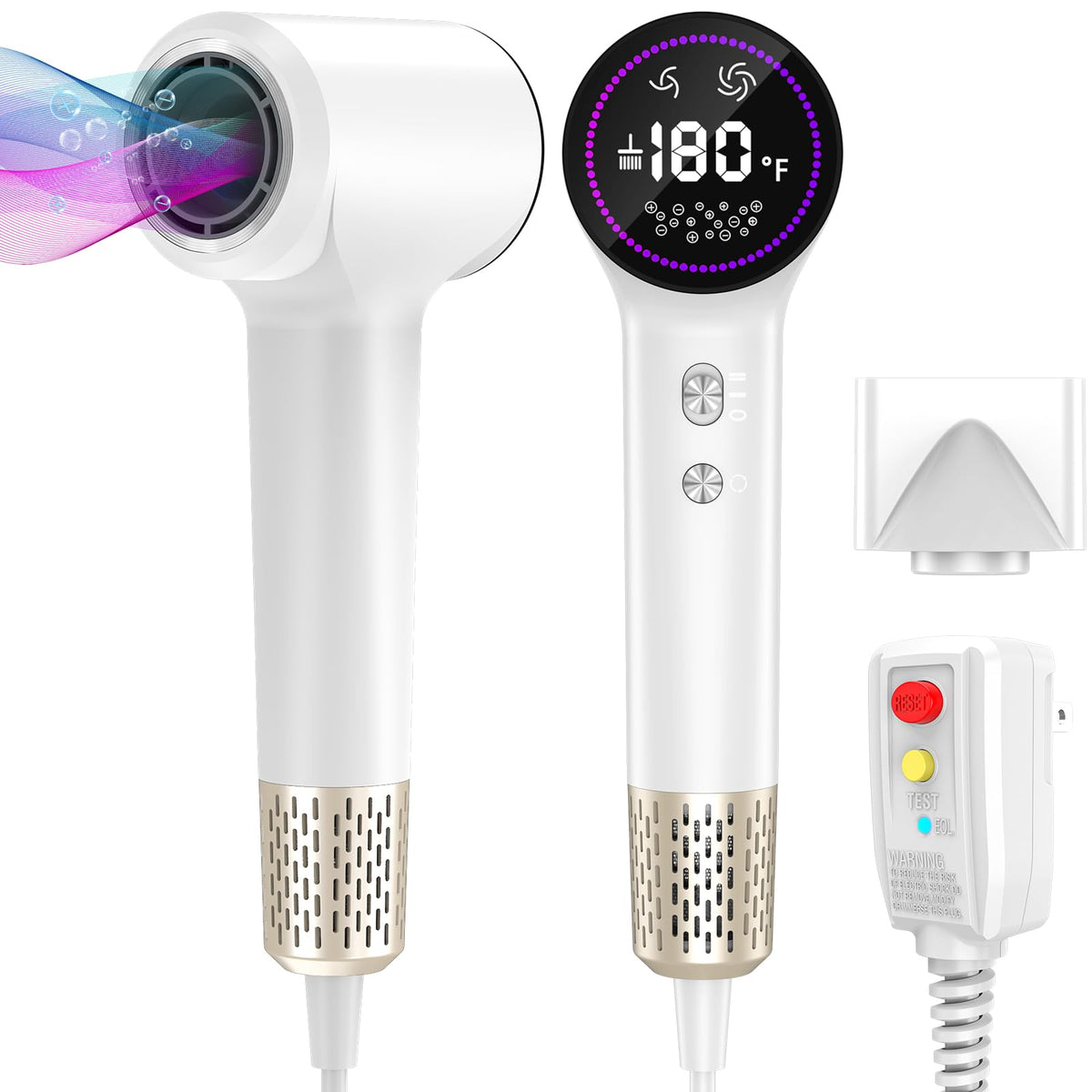 HOTLIFE Plasma Hair Dryer front view; fast drying with frizz reduction.