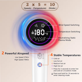 HOTLIFE Plasma Hair Dryer with 360-degree nozzle; versatile styling at home.
