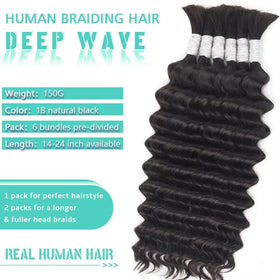 Hotlulana deep wave 14 inch bundles in color 1B for natural blend