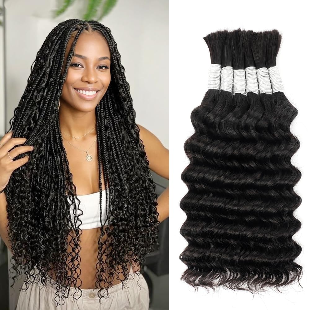 Hotlulana boho braiding hair pack with six 14 inch bundles for quick, full styles