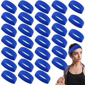 Hotop 30-pcs royal blue non-slip headbands for workouts