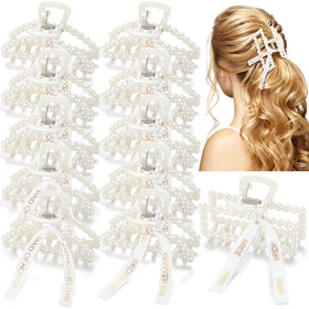 Hotop bridesmaid pearl clip square with ribbon secures elegant updos.