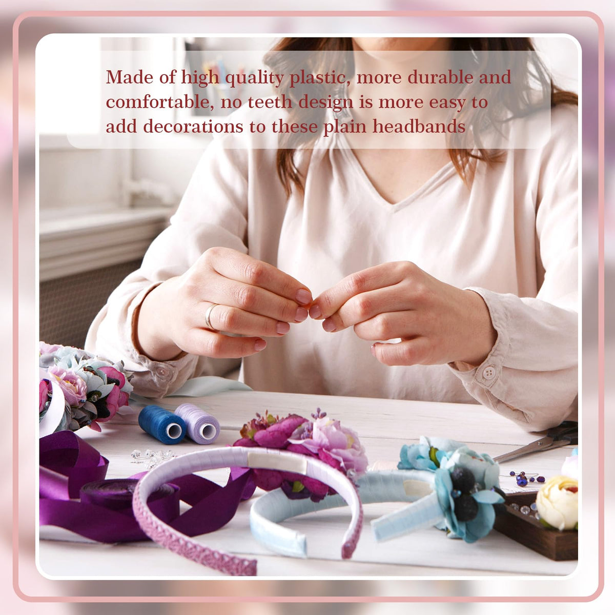 Hotop comfort-fit headbands, smooth surface for gentle scalp contact.