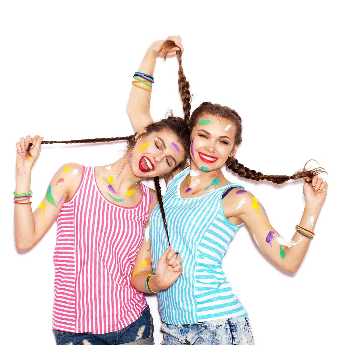 Hotop jelly bracelets on-wrist show vibrant colors and easy accessorizing