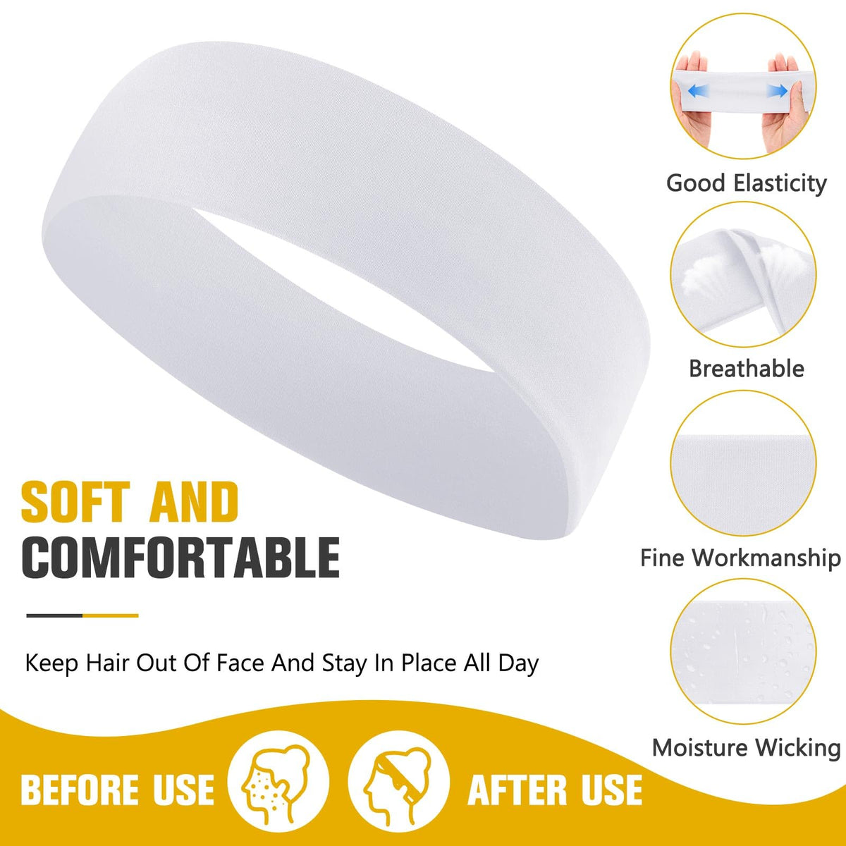 Hotop non-slip headbands for women staying in place during training