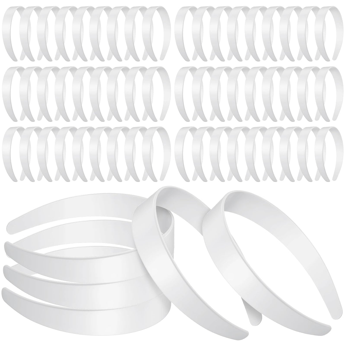Hotop white headbands bulk pack image, essential for DIY projects and parties.