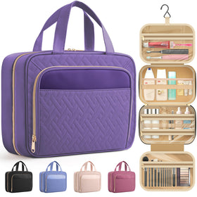 HOTOR travel toiletry bag with hanging hook for quick access on the go