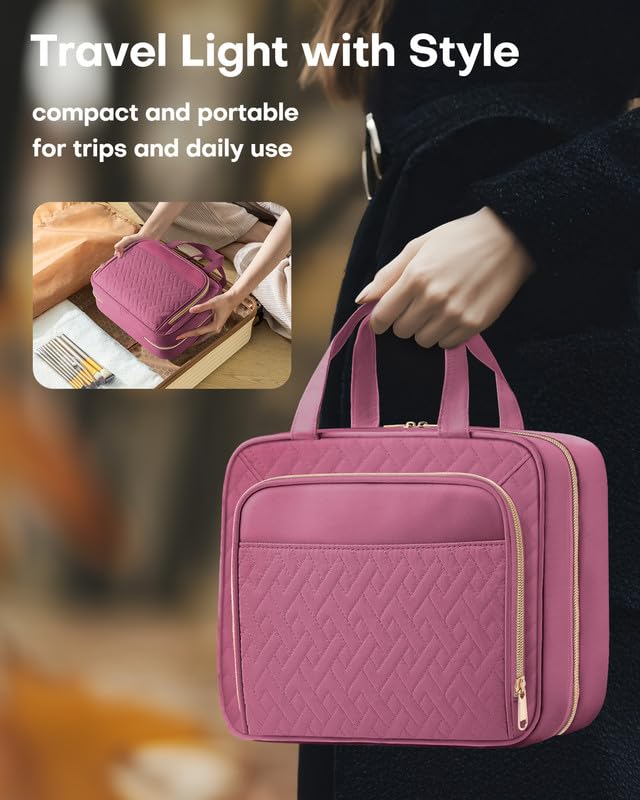 HOTOR travel toiletry bag padding and zippers ensure gentle handling and smooth access.