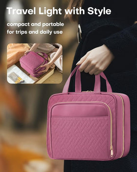 HOTOR travel toiletry bag padding and zippers ensure gentle handling and smooth access.