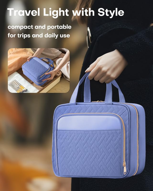 HOTOR travel toiletry bag size guide supports 1–7 days on trips