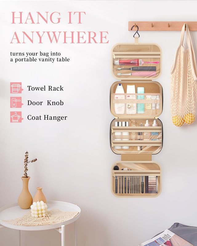 HOTOR sturdy metal hook allows hanging in bathrooms or hotel rooms
