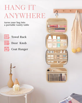 HOTOR sturdy metal hook allows hanging in bathrooms or hotel rooms