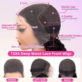 Hotsea glueless wig with adjustable band for secure, comfortable all-day wear.
