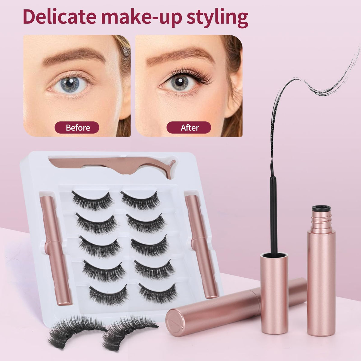 Houldhowd eyeliner-base-application demonstrates simple dry liner for magnetic lash attachment.