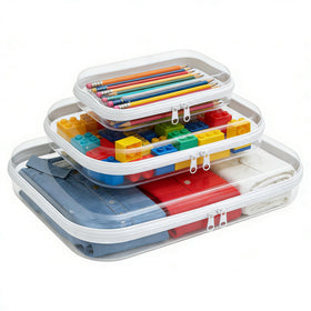 HOUPOUSEN clear hard shell case large for cosmetics and skincare.