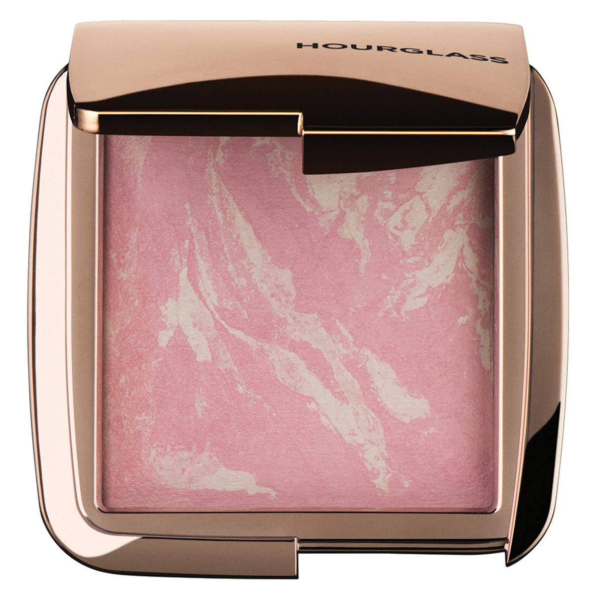 Hourglass Ambient Lighting Blush Ethereal Glow compact showcases a luminous, buildable color for soft-focus cheeks