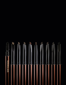 Hourglass Arch Brow Sculpting Pencil swatches providing buildable color for natural to bold brows.