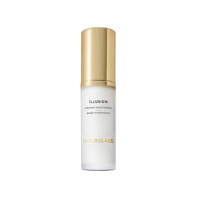 Hourglass Illusion Priming Moisturizer packaging on display for refined makeup prep.