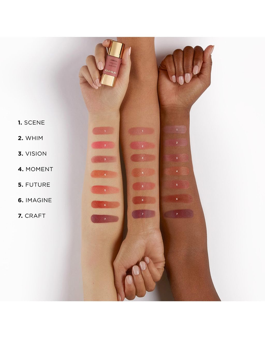 Hourglass Unreal Liquid Blush Scene close-up demonstrates lifted cheek effect