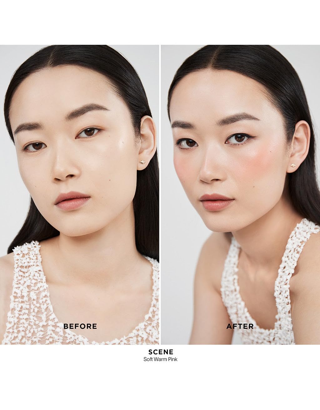 Hourglass Unreal Liquid Blush Scene on-cheek swirl shows natural blend